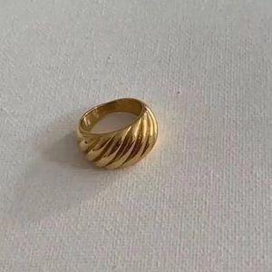 18K Chunky Croissant Gold Statement Ring